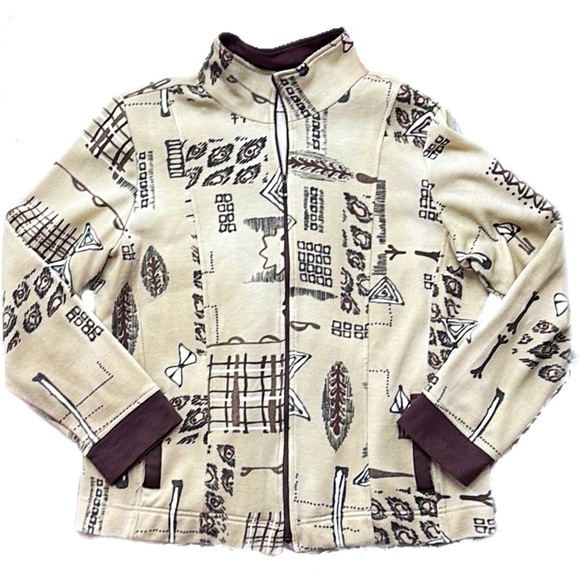Vintage Rafael Sport Vintage Abstract Print Cotton Blend Lightweight Jacket - Picture 1 of 10